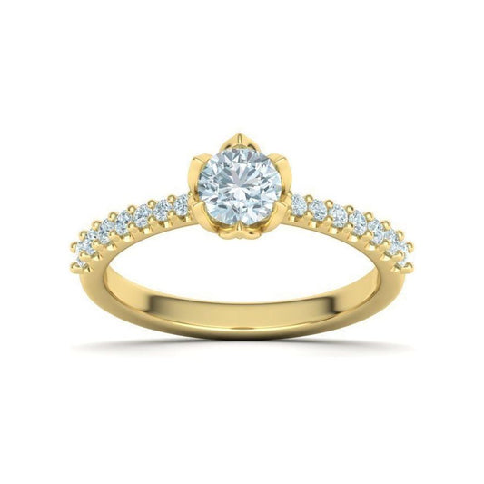 Flower 6-prong Engagement Ring