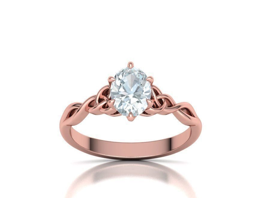 1 Ct Oval Knot Engagement Ring