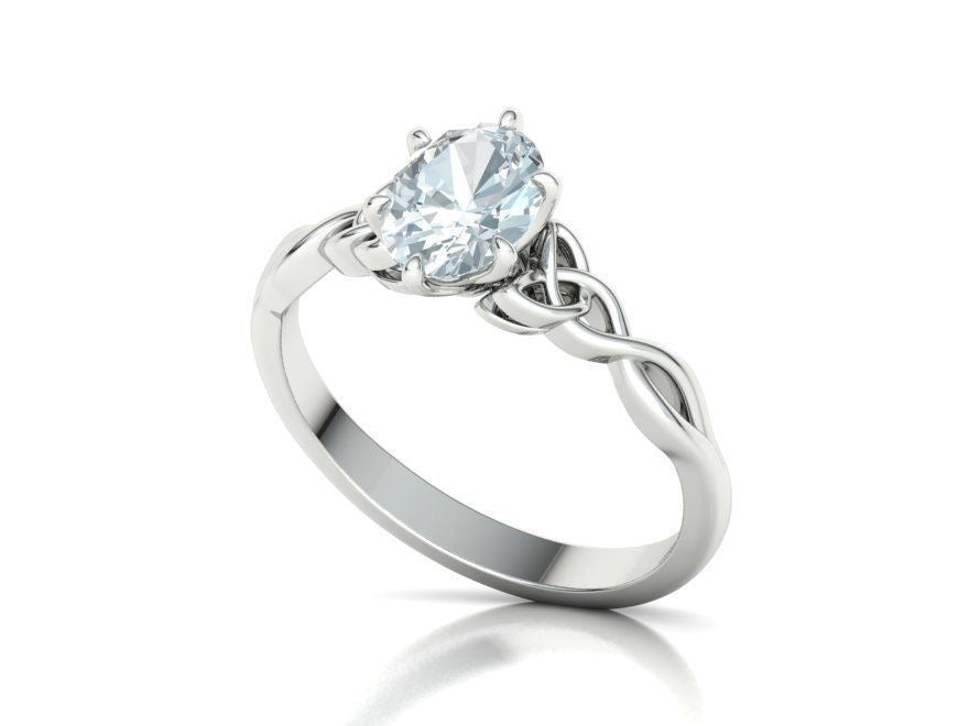 1 Ct Oval Knot Engagement Ring